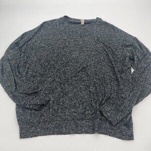 Athleta Womens Sweater XS Gray Heather Casual Pullover Marled Crew Neck Knit